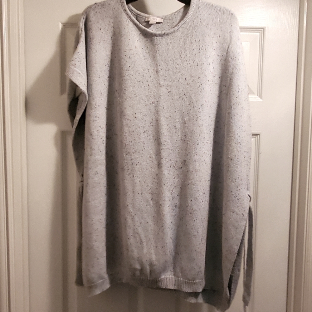 Pullover poncho with side ties